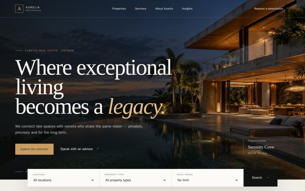Aurelia Residences theme preview
