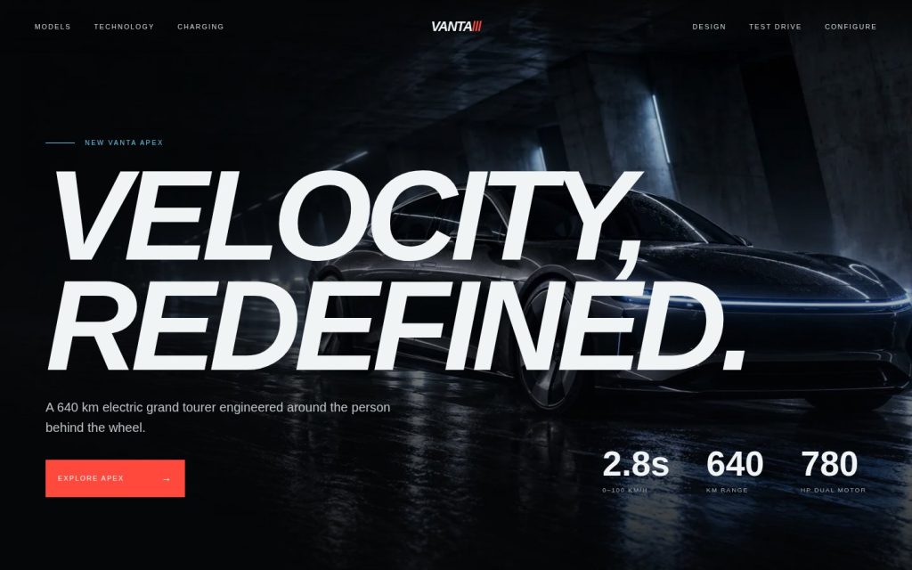 Vanta Motors theme preview